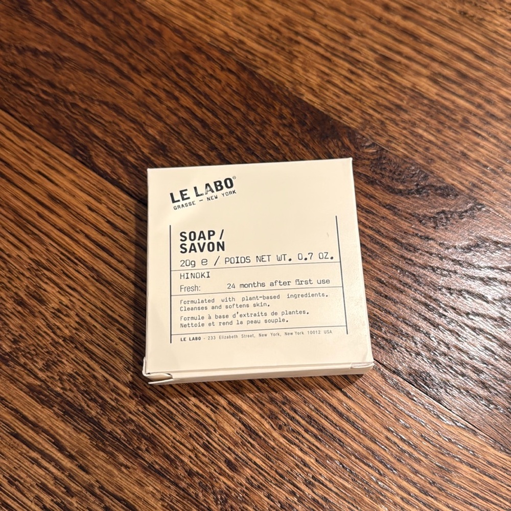 Le Labo New York Hinoki Collection Hand Soap Bar Savon Travel Size .7 Oz. NWT